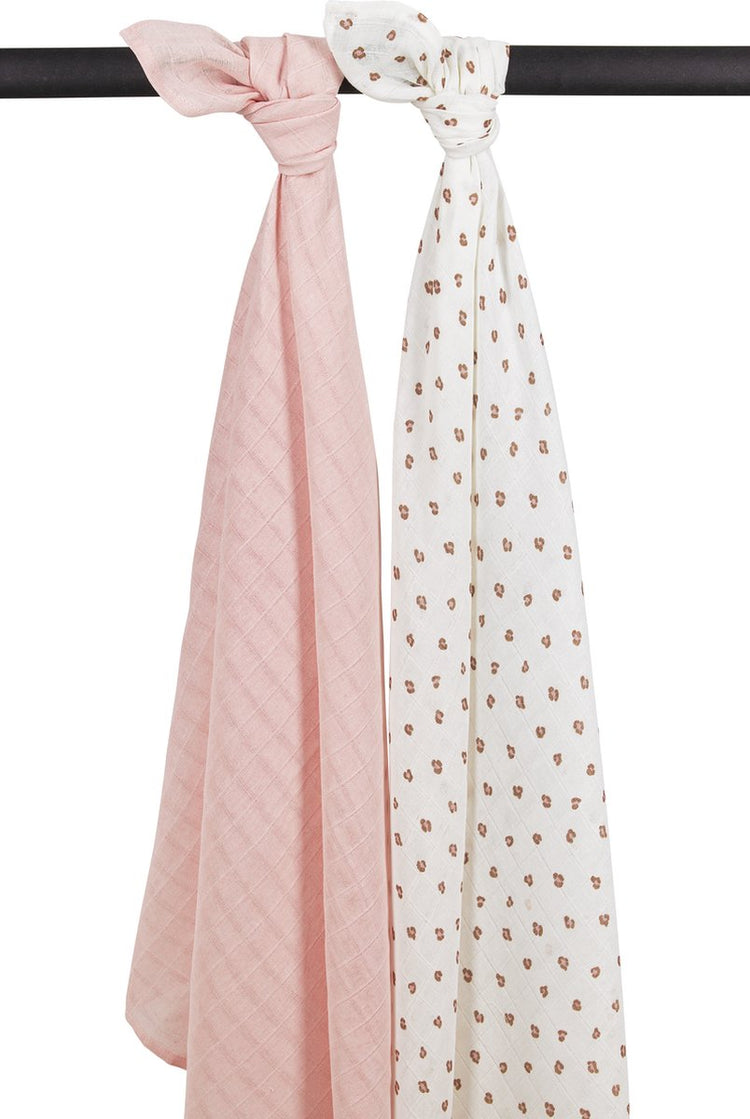 Lange bébé mini panthère Meyco - pack de 2 - hydrophile - rose tendre - 120x120cm