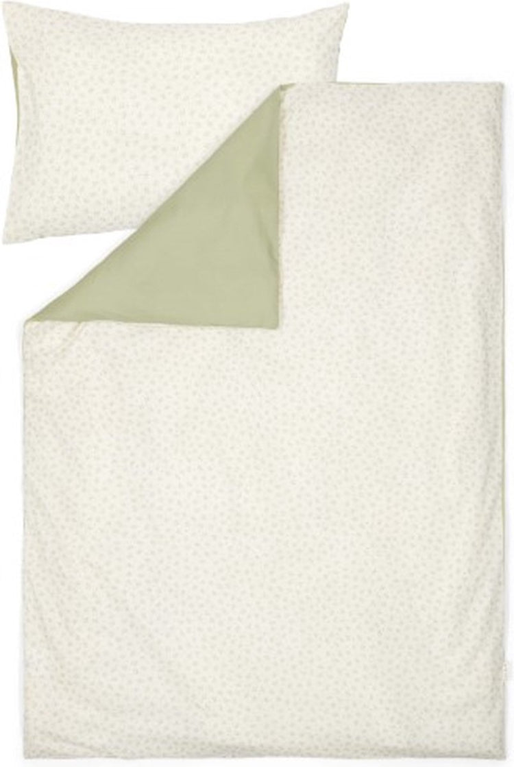 Housse de couette Little Dutch - vert - essentiels - feuilles de bleuet