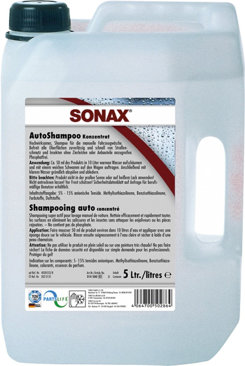 Sonax shampooing voiture 5l - détergent pour voiture - détergent pour lave-auto