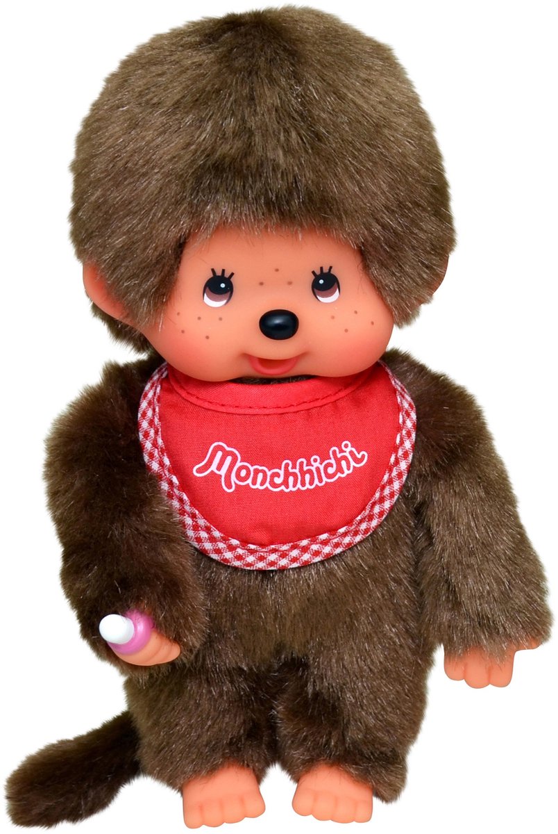 Monchhichi | garçon avec bavoir rouge 20cm