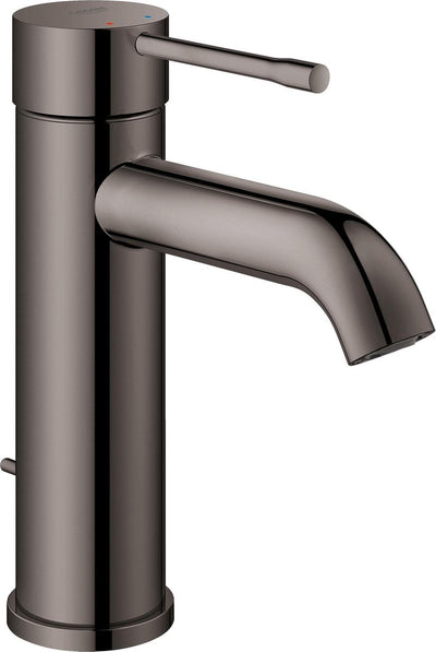 Robinet pour lavabo Grohe essence new - bec bas - avec garniture de vidage - graphite dur (anthracite brillant) - 23589a01