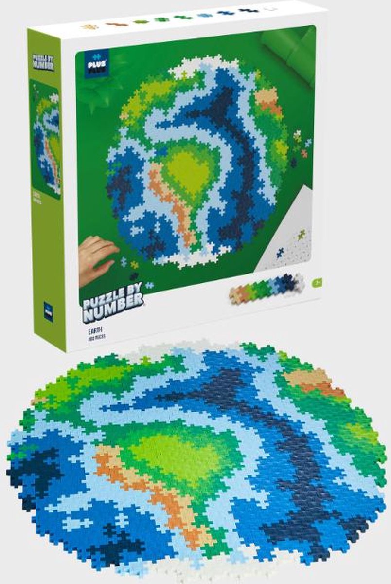Puzzle plus-plus par numéro terre 800 pièces - 3914 - puzzle et jouets de construction en 1 - à partir de 7 ans
