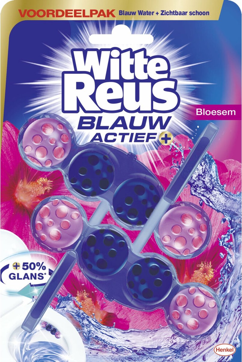 Bloc WC géant blanc fleur active bleue 100 grammes
