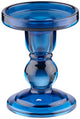 Bougeoir Arti casa pour bougie pilier - bougeoir en verre transparent - ø8,5 x 11 cm - bleu