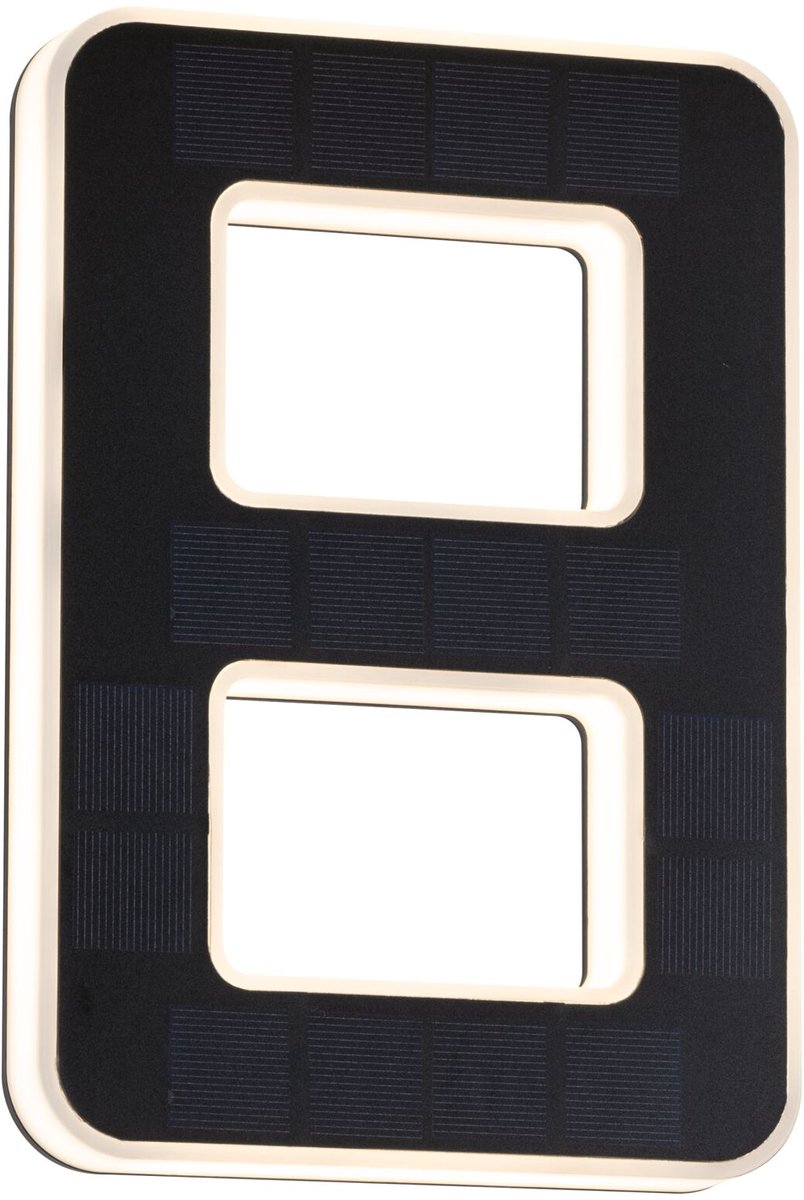Éclairage solaire de numéro de maison à LED Paulmann avec plaque d'immatriculation. batterie remplaçable numéro 8 ip44 3000k 6lm noir