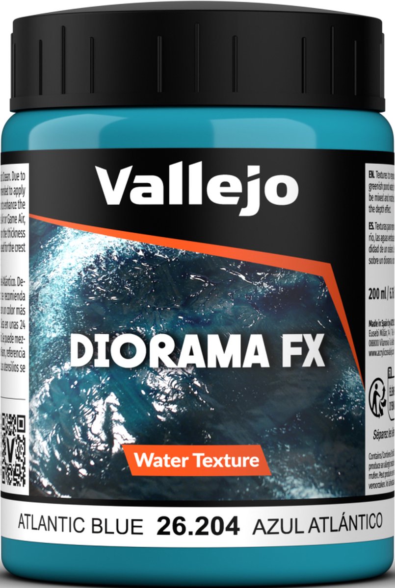 Décoration modélisme Vallejo - 26204 textures d'eau 204 - bleu ch - pot à effets 200ml