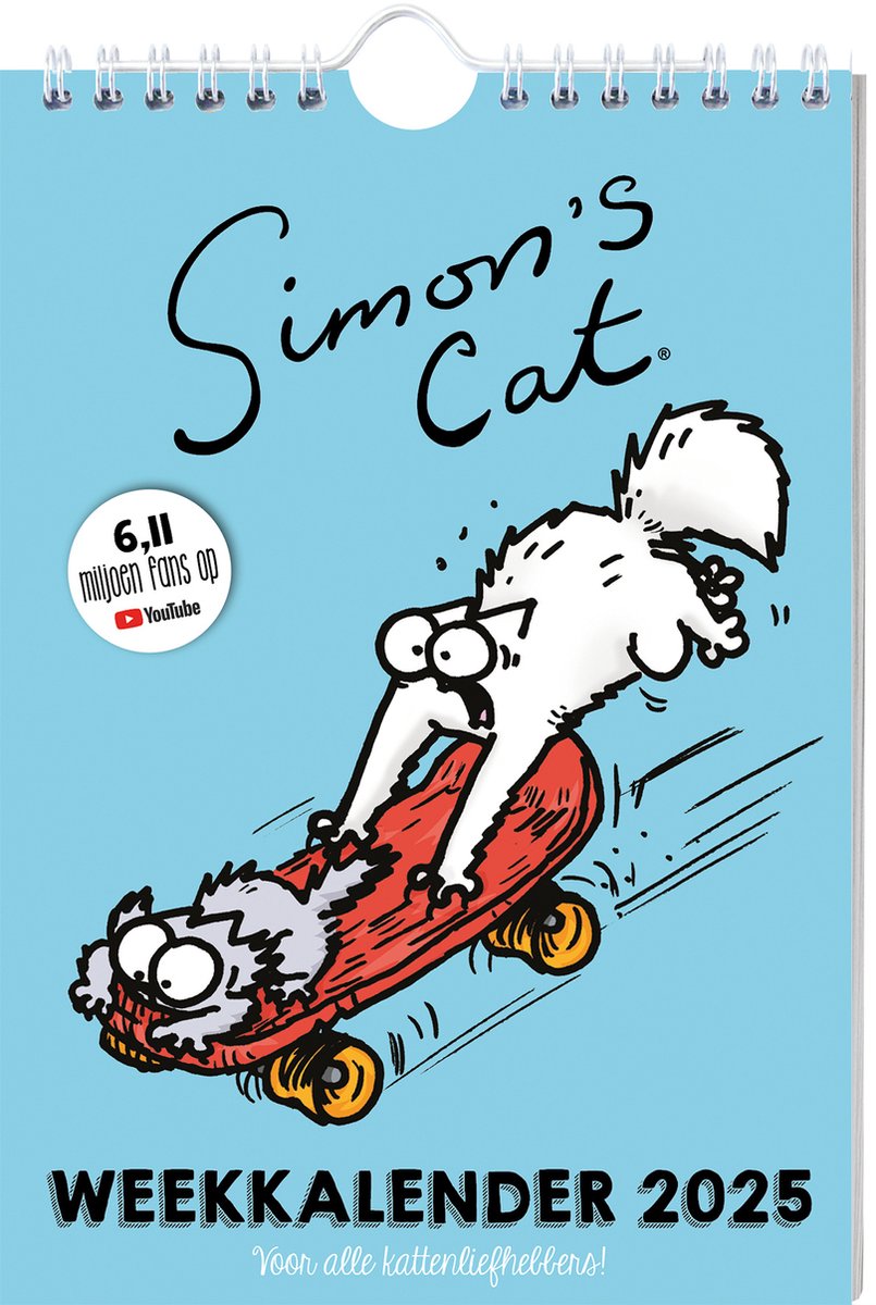 Calendrier hebdomadaire 2025 du chat de Simon