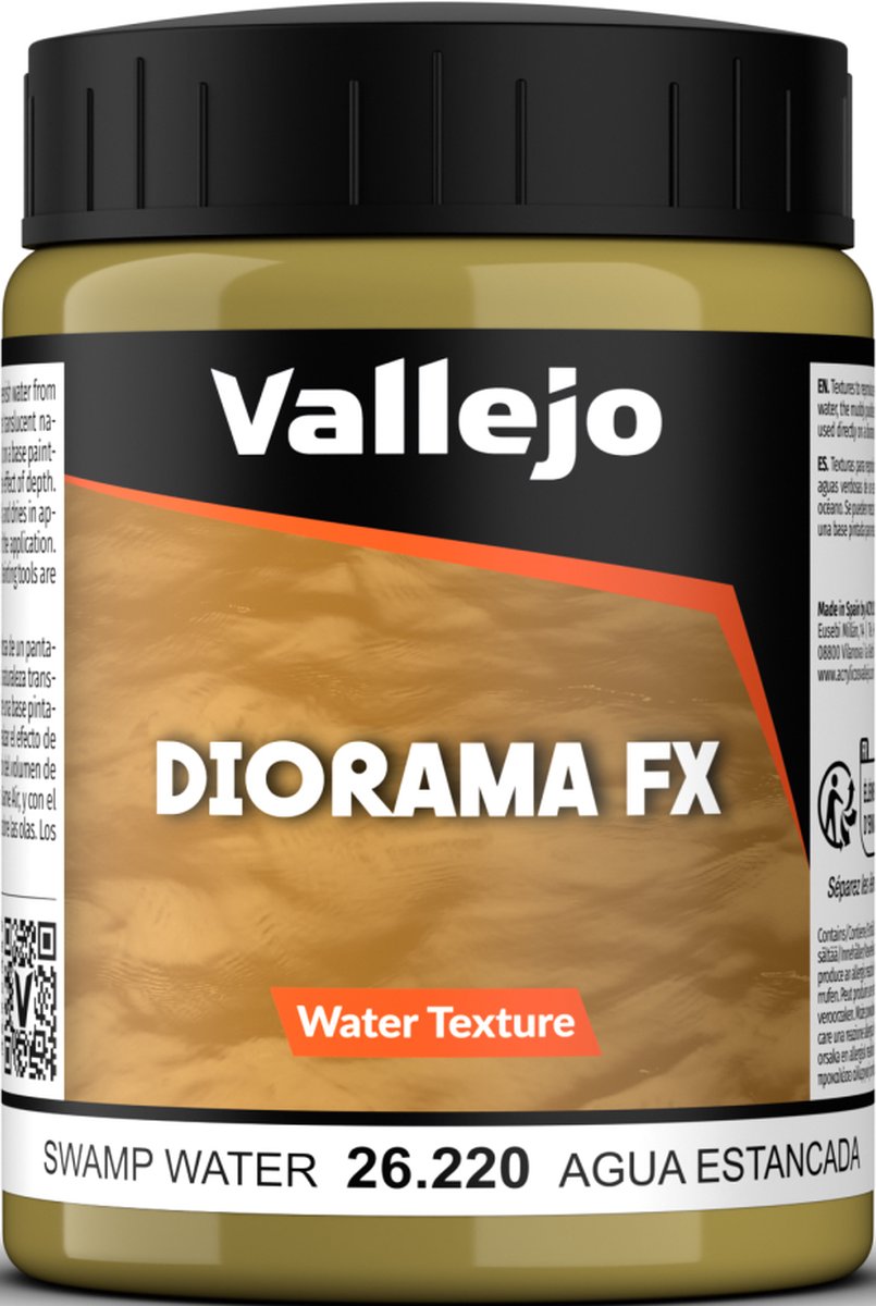 Décoration de modélisme Vallejo - 26220 textures d'eau 220 - eau des marais - pot à effets 200 ml