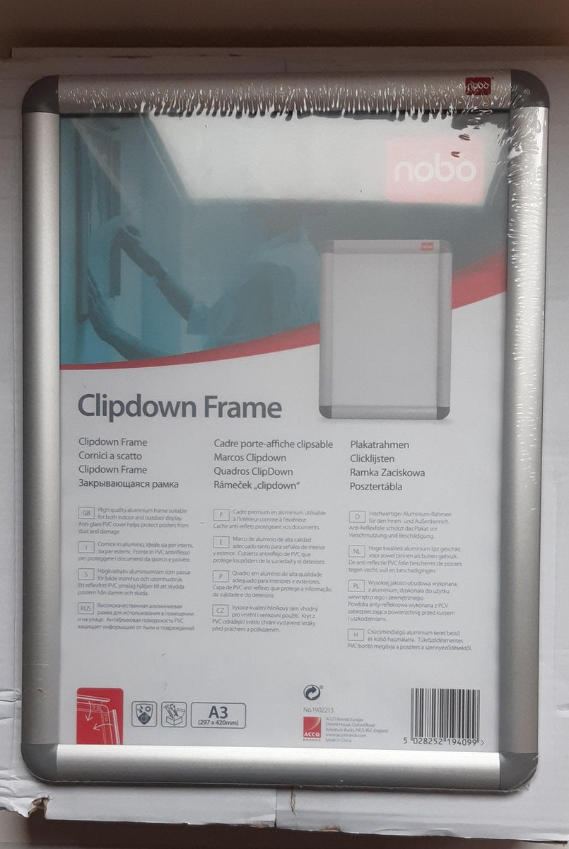 Cadre à clic Nobo essence a3 aluminium | 5 pièces