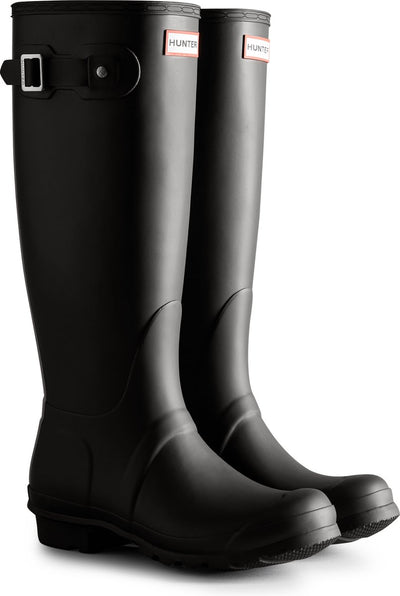 Hunter femmes originales grandes bottes de pluie avec logo tricolore à sangle arrière pour dames - taille 40 41