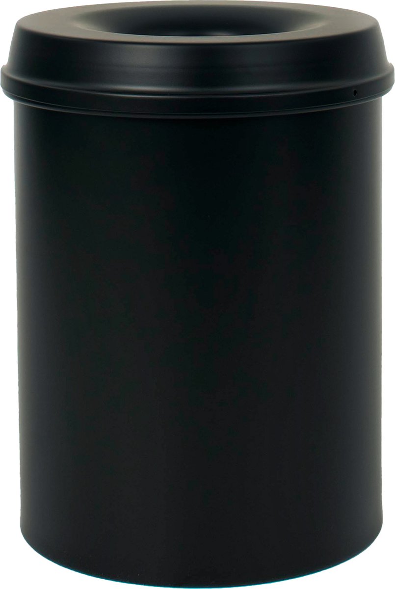 Poubelle extinctrice métal inox 36cm diamètre 25,5cm capacité 15l alu-noir