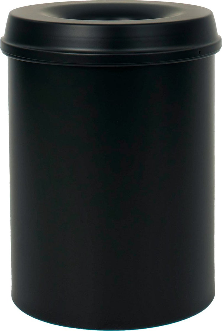 Poubelle extinctrice métal inox 36cm diamètre 25,5cm capacité 15l alu-noir