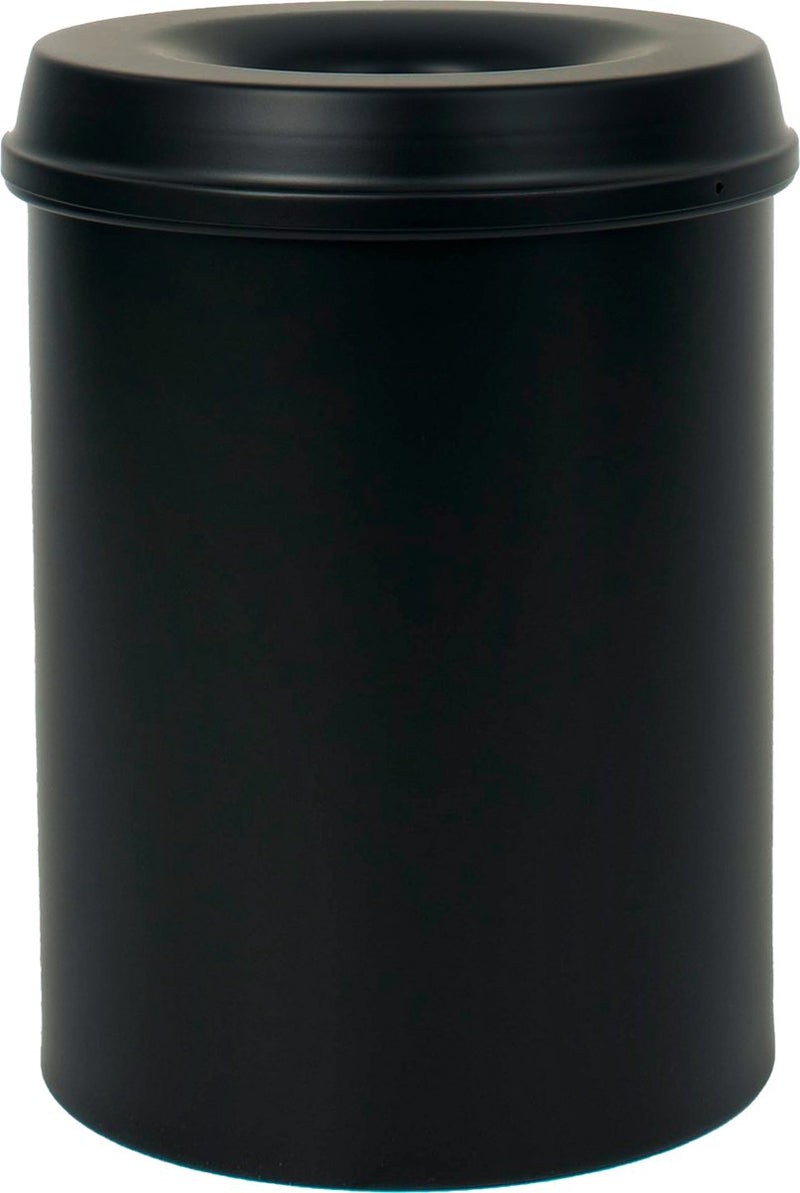 Poubelle extinctrice métal inox 36cm diamètre 25,5cm capacité 15l alu-noir