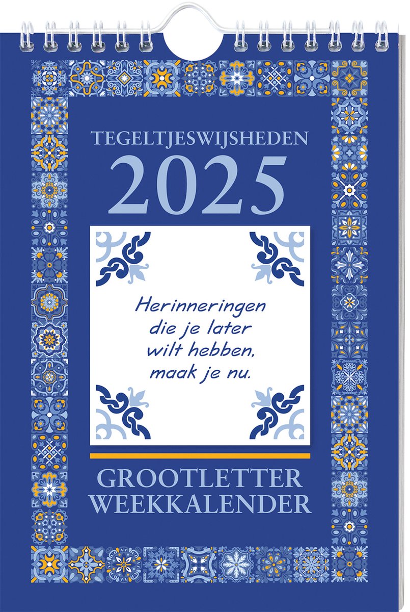 Calendrier détachable calendrier hebdomadaire de sagesse en carreaux à gros caractères - 2025