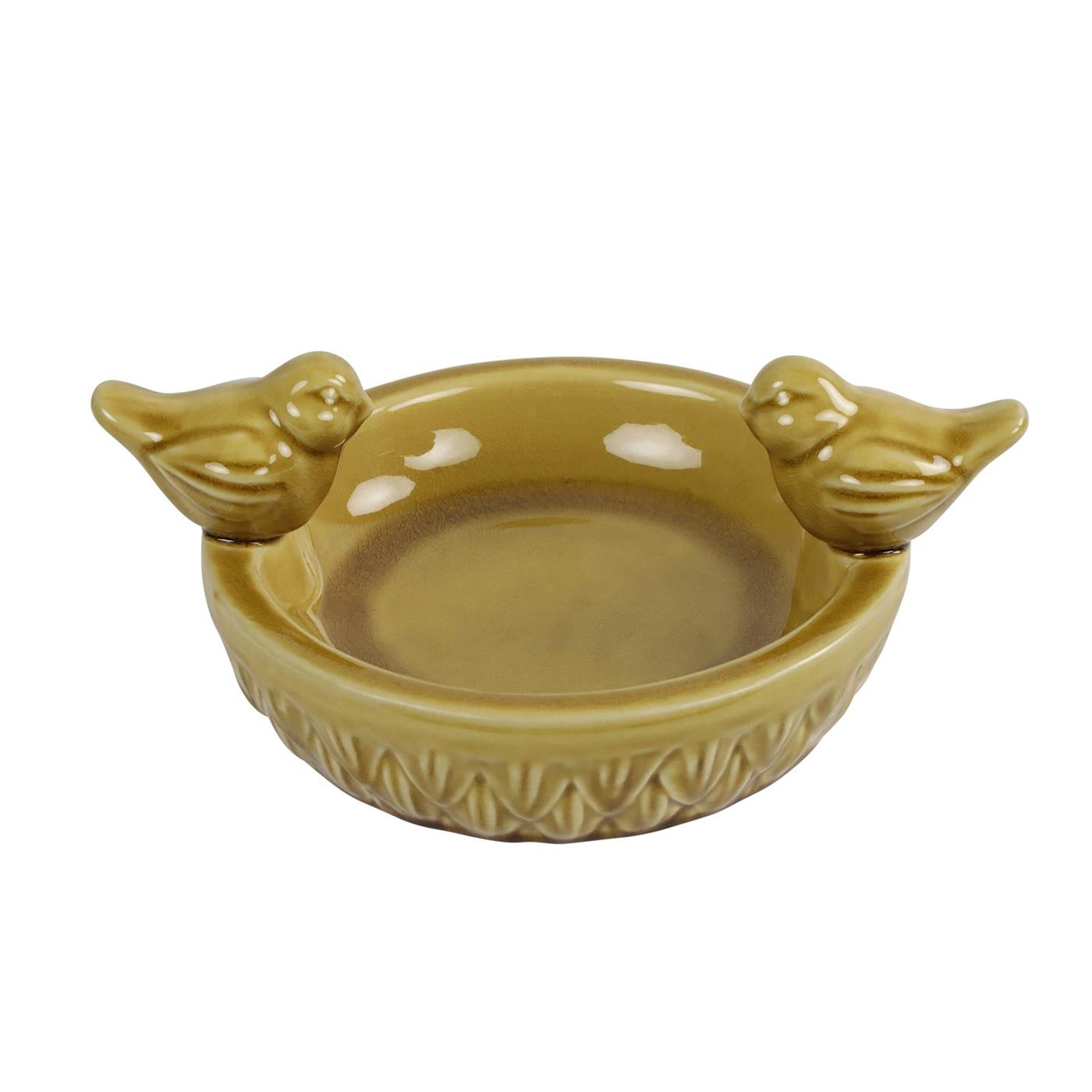 Bain d'oiseaux Countryfield jaune 19,5x19,5x10cm