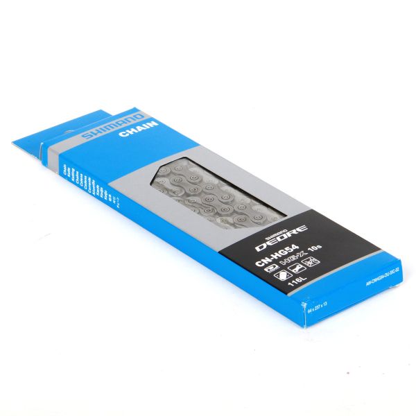 Chaîne Shimano HG54 10 vitesses - Groupe VTT 10v - Argent - 116 maillons