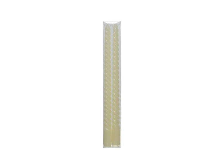 Bougie twist Decoris ø2,15-h30cm lot de 2 beige