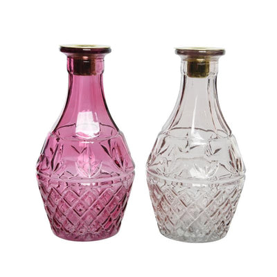 Bougeoir Decoris verre ø10-h18,5cm rose ou lilas