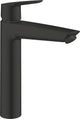 Mitigeur monocommande de lavabo Grohe quickfix start pour lavabos sur pied avec vidage push-open, taille XL, économie d'énergie et d'eau, noir mat. facile à installer avec l'outil rapide.