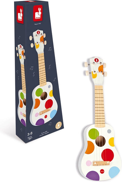 Janod - confettis - ukulélé en bois - pour petits musiciens