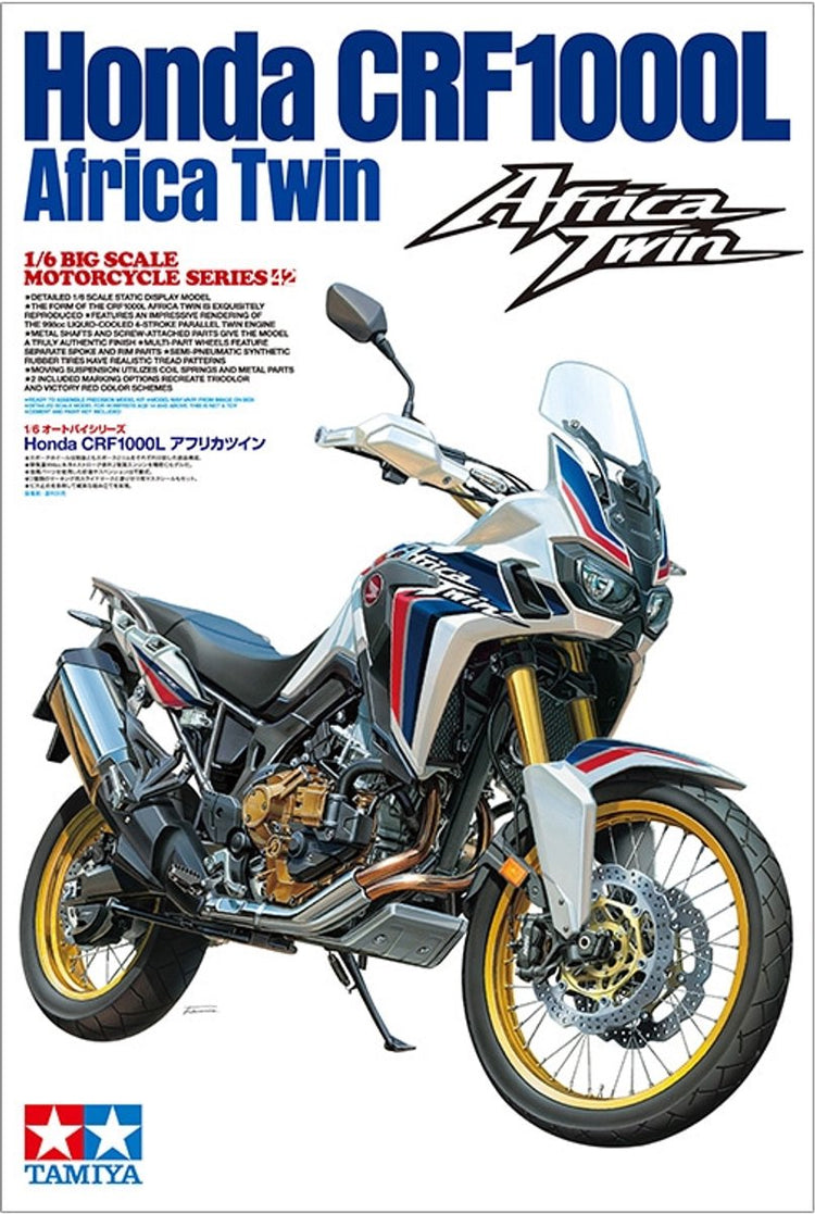 Tamiya – modèle de voiture en kit, 16042, honda crf1000l, africa twin, plastique, 1:6, modélisme