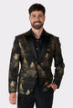 Opposuits Forêt festive - Veste homme - Blazer de Noël - Tenue de Noël - Réveillon du Nouvel An - Or noir - Taille EU 54