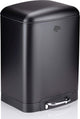 Poubelle à pédale Dirt Devil 12 litres - Poubelle de salle de bain - Acier inoxydable - Noir