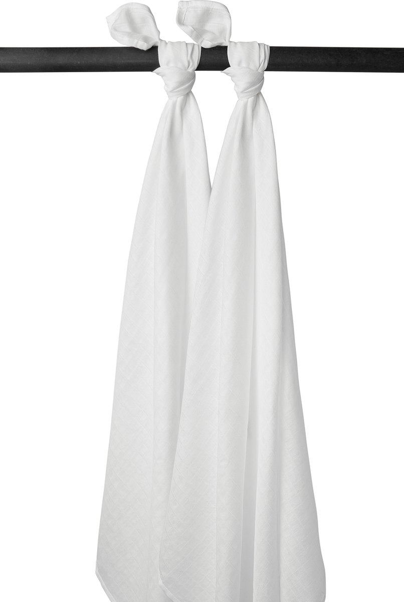 Lange Meyco baby uni - pack de 2 - hydrophile - blanc - 120x120cm
