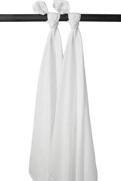 Lange Meyco baby uni - pack de 2 - hydrophile - blanc - 120x120cm
