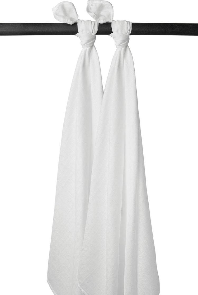 Lange Meyco baby uni - pack de 2 - hydrophile - blanc - 120x120cm