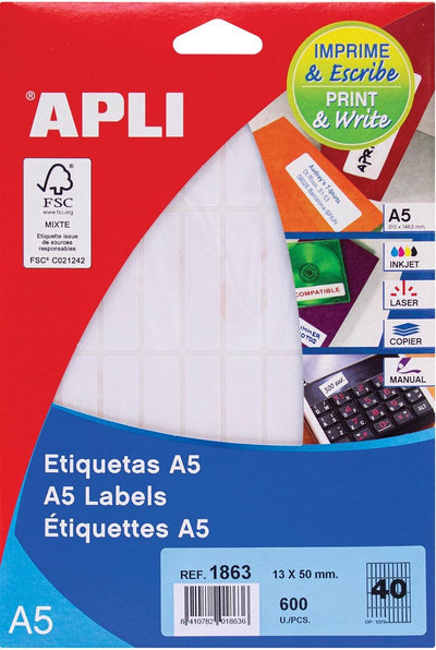 Etiquettes alpi 581863 blanches 600 pièces