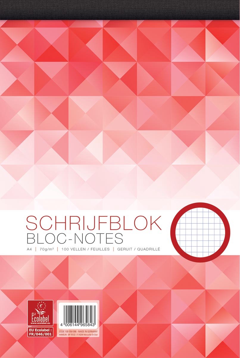Bloc d'écriture de travail a4 - diamant 5 mm - 70 grammes - 100 feuilles
