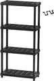Support de rangement Iris m - 4 niveaux - sans outil - plastique - noir