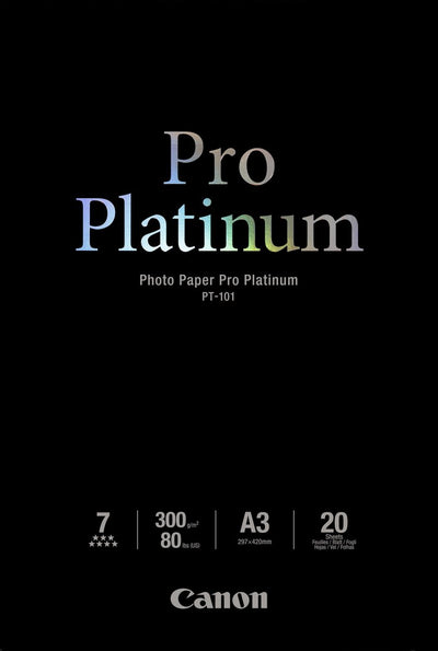 Papier photo Canon pt-101 pro platine - a3 20 feuilles