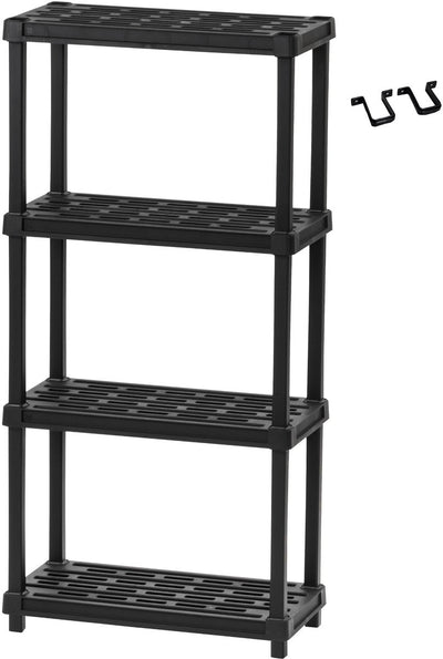 Support de rangement Iris m - 4 niveaux - sans outil - plastique - noir