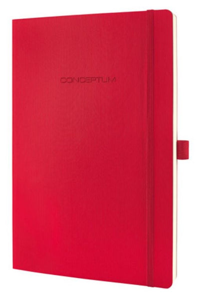 Sigel notitieboek - conceptum pure - a4 - couverture souple - rouge - 194 pages - 80 grammes - geruit - si-co314