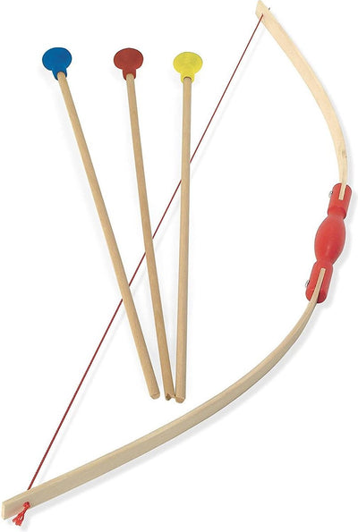 Arc en bois Vilac avec 3 flèches - set de tir jouet pour enfants.