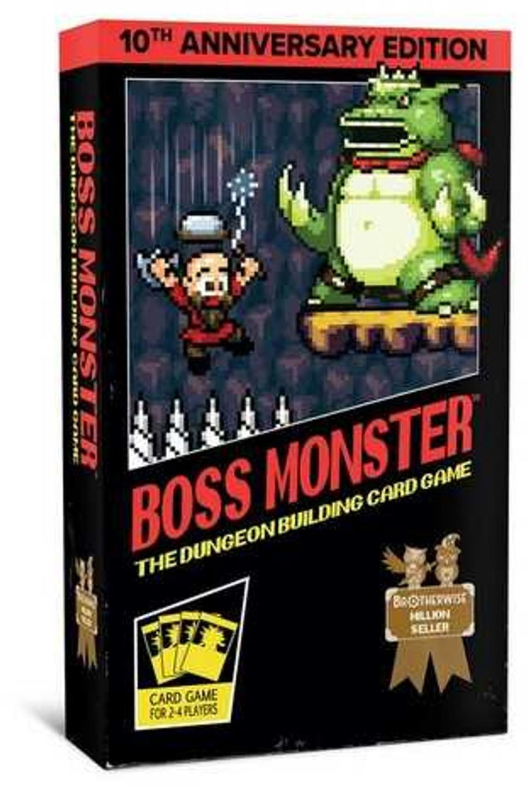 Brotherwise Games Asmodee Jeu de cartes Boss Monster Édition 10e anniversaire stratégique.