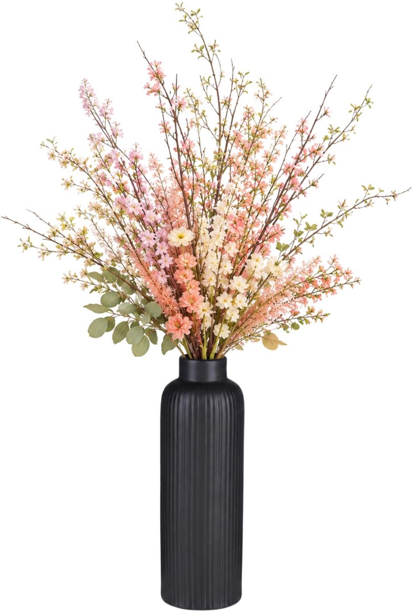 Arti casa articasa vase à fleurs gomera - noir - 8 x 23 cm - céramique - vases en forme de bouteille