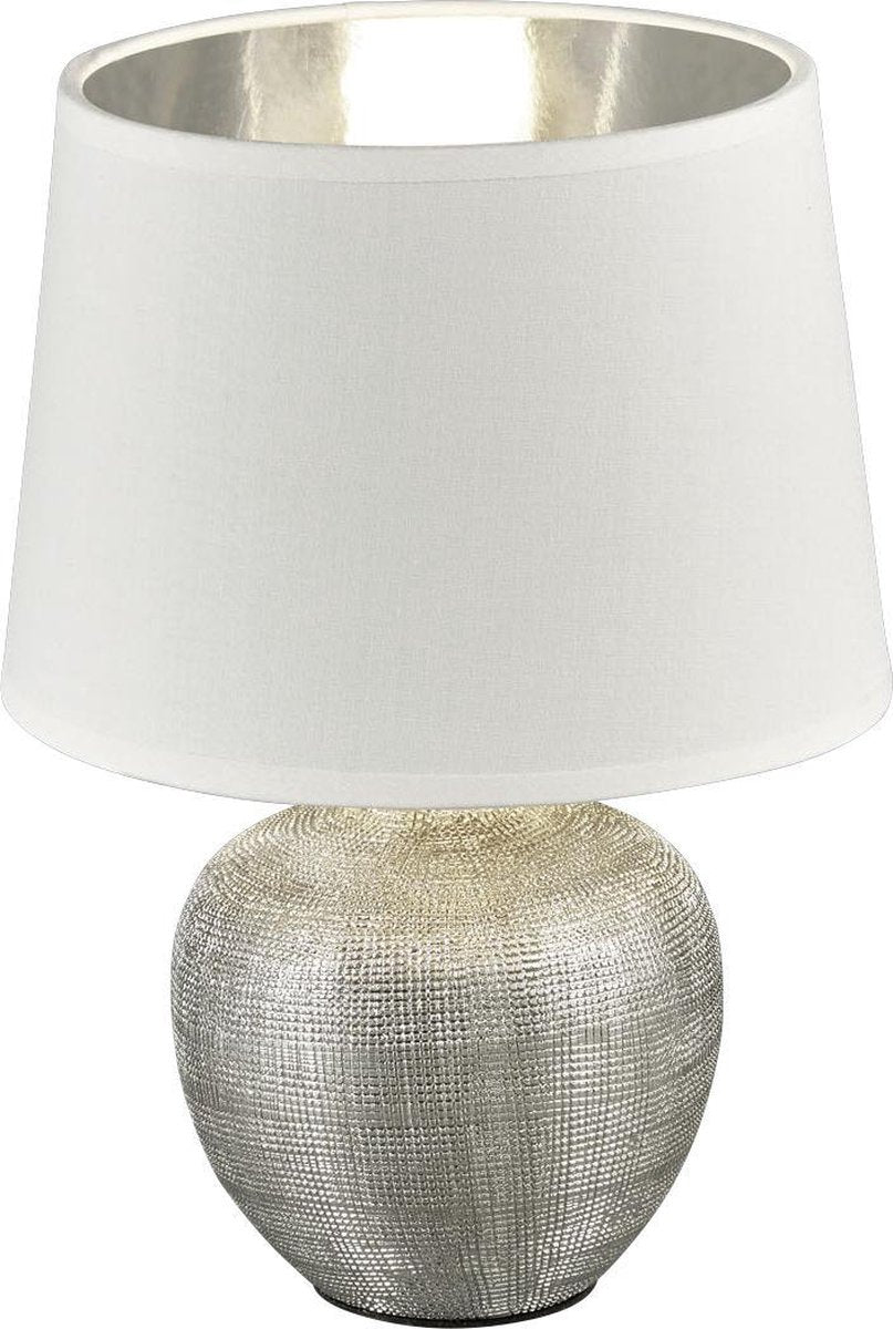 Rl live your light reality louxor - lampe de table - argent - excl. 1x e14 28 w - interrupteur à cordon