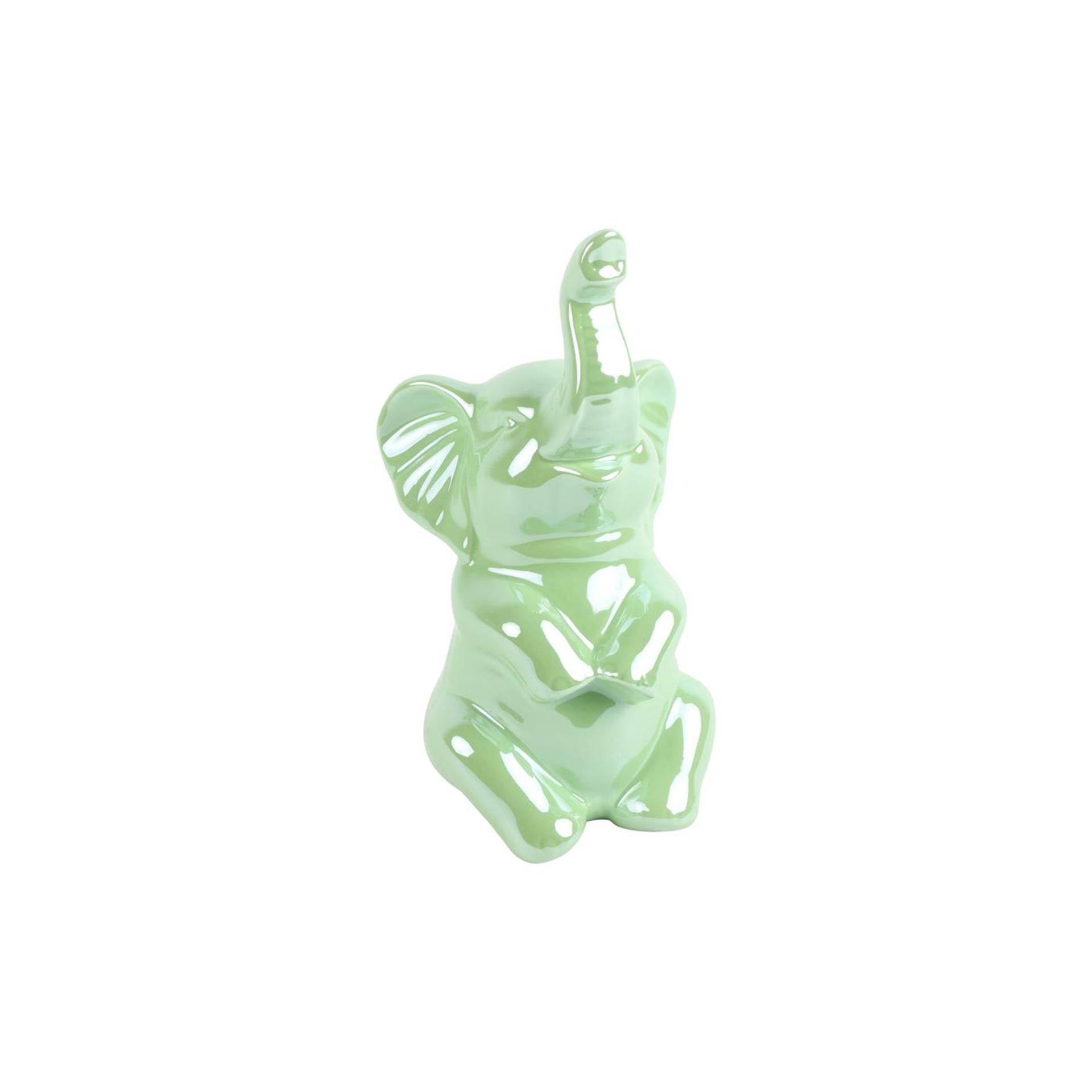 Statue d'éléphant Countryfield vert clair 10x7,7x20,5cm