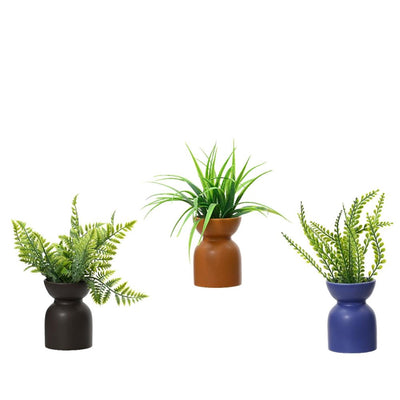 Decoris plante artificielle verte h23cm 3 assortis