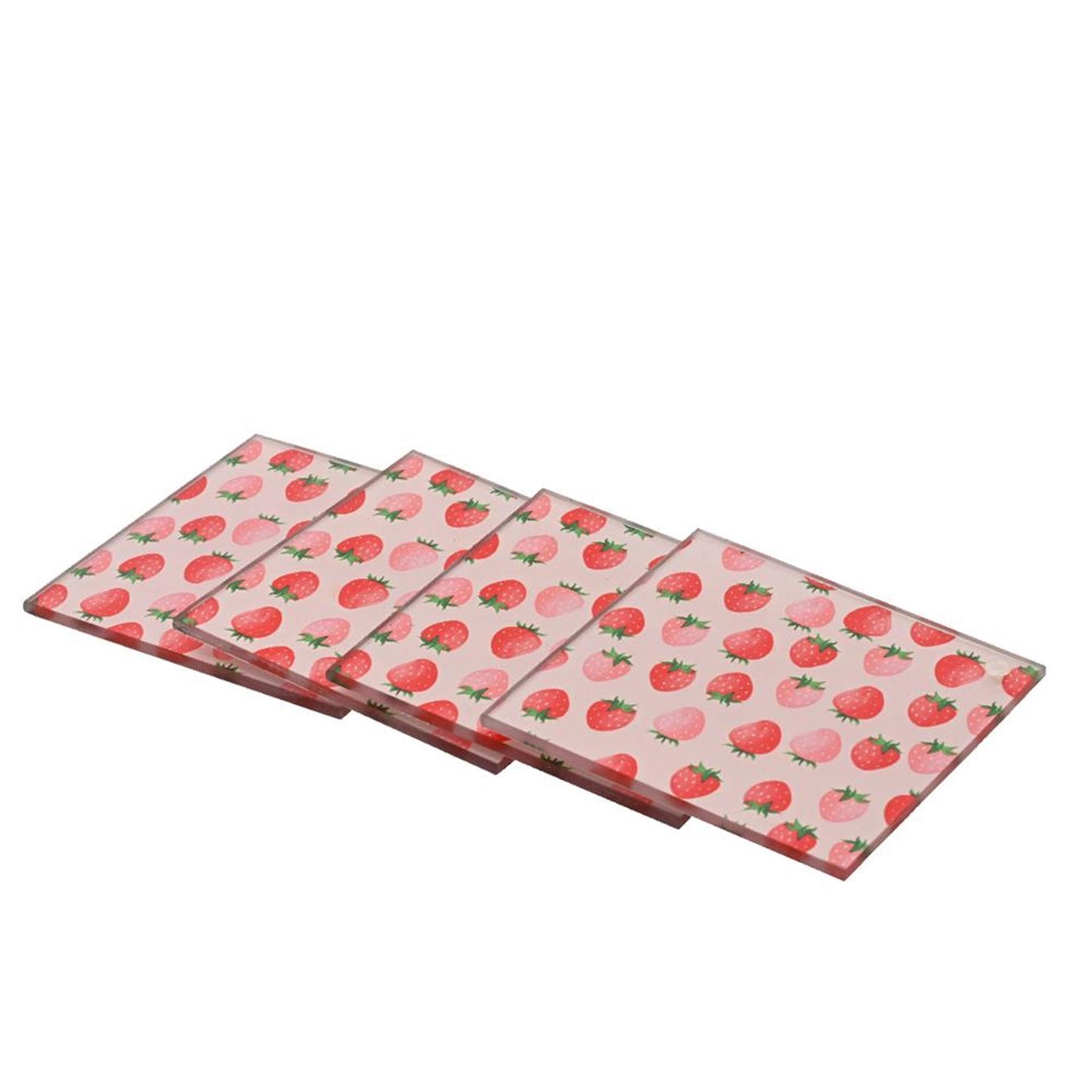 Decoris dessous de verre fraise verre 9x9cm