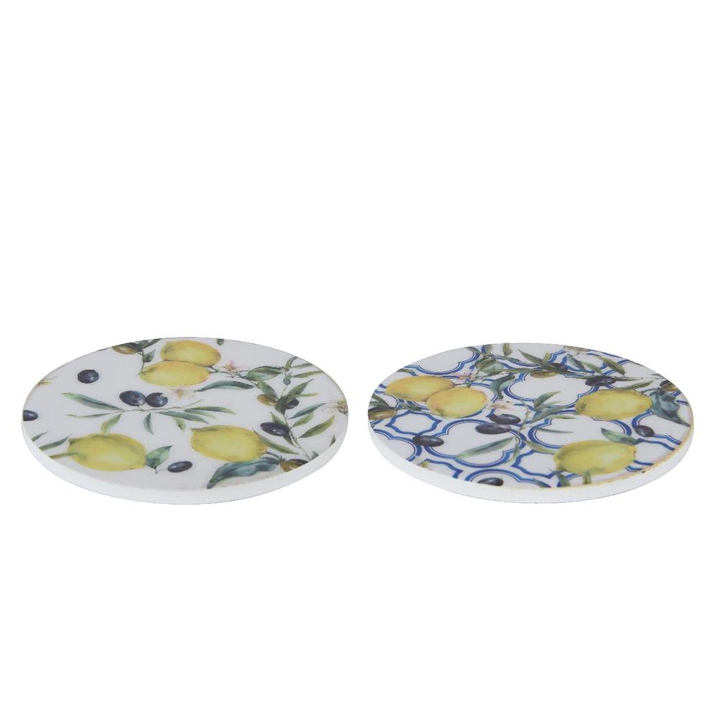 Decoris dessous de verre citron mdf dia10cm 4 pièces
