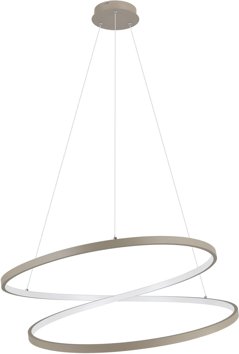 Lampe à suspension Eglo ruotale / LED - ø 70 cm - coloris sable beige blanc