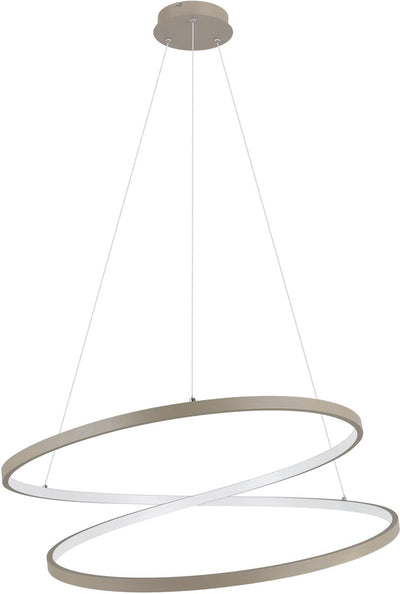 Lampe à suspension Eglo ruotale / LED - ø 70 cm - coloris sable beige blanc