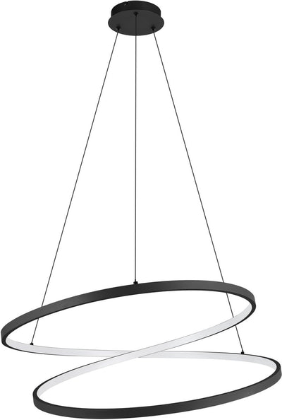Lampe à suspension Eglo ruotale / LED - ø 70 cm - noir et blanc