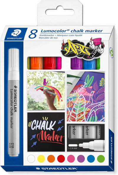 Staedtler lumocolor jeu de marqueurs à craie 8 couleurs