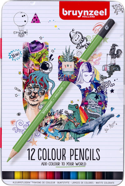 Les crayons de couleur Bruynzeel peuvent, 12 couleurs