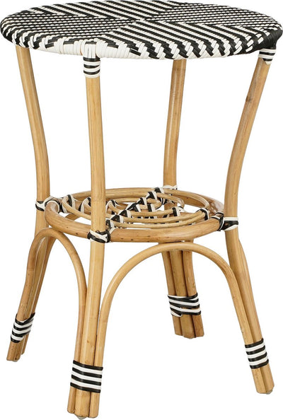 Mica decorations table bistro d'extérieur mandox - h66 x ø50 cm - noir, blanc